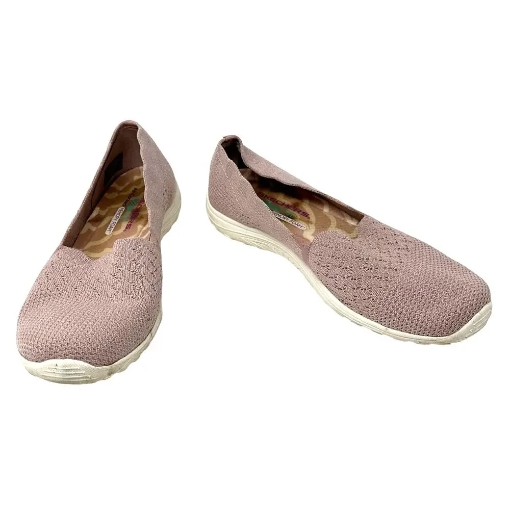 Skechers Size 9 Flats Pink Relaxed Fit Comfort Memory Foam Air Cooled Slip On‎